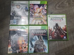 Microsoft Xbox 360 Lot Bundle 5 Games Naruto Battlefield 3 Assassin's Creed NHL - Picture 1 of 3