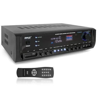 Pyle Wireless Bluetooth Power Amplifier System 300W 4 Channel Home Theater Au... - Image 1 of 4