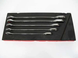 Snap On SOXR02FBR SAE 5-pc Standard 0º Offset Non-reversing Combo Ratchet Set - Picture 1 of 3