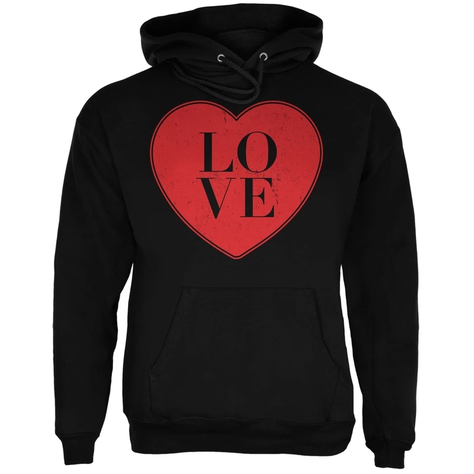 Sudadera con capucha Love Heart negra para adulto Foto 1 de 1