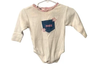 Vintage Disney Pooh bambina neonato taglia 6 9 mesi manica lunga a costine 1 pezzo - Foto 1 di 4