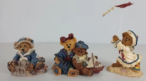 Boyds Bears Lot of 3 Figurines Beach Shipmates Summer Breeze Sailor Kite Sand - Picture 1 of 11