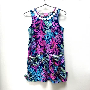 LILLY PULITZER Dress SIZE L(8-10) Girl KNIT SHIFT CALYPSO COAST Coastal Resort - Picture 1 of 12