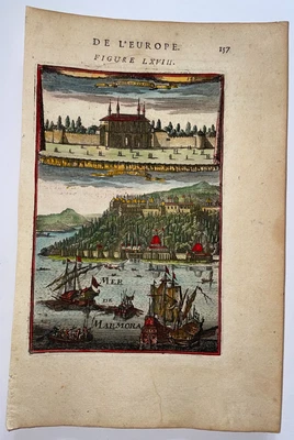 CONSTANTINOPLE TOPKAPI PALACE TURKEY 1683 ALAIN MANESSON MALLET 古董视图 — 第 1/3 张图片