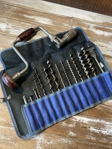 Vintage Stanley No 75 10” Brace + A Roll Of Drill Bits - Picture 1 of 22