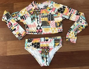 Billabong Bikini Set Crop Long sleeve Swimwear S Small - Picture 1 of 9