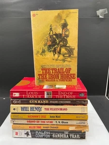 Lot of 8 Vintage Cowboy Western Paperback Books Various Authors 1980s - Picture 1 of 11