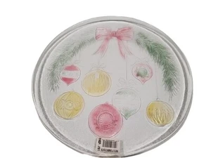 Vintage L. E Smith Art Glass Ornaments Platter 13" Handcrafted - Picture 1 of 9