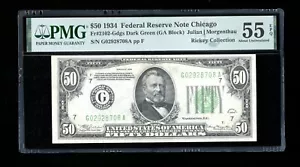 DBR 1934 $50 DGS FRN Chicago Fr. 2102-Gdgs PMG 55 EPQ Serial G02928708A - Picture 1 of 2