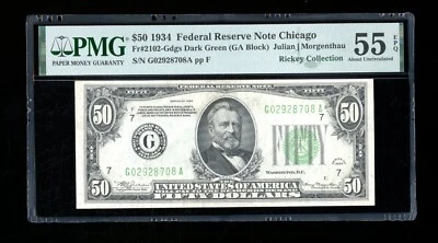 DBR 1934 $50 DGS FRN Chicago Fr. 2102-Gdgs PMG 55 EPQ Serial G02928708A - Image 1 of 2