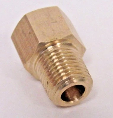 PRM INC. BRASS ADAPTER 1/8" NPT FEMALE X 1/8" BSPP MALE NEW