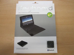 Black Bluetooth Wireless Keyboard Real Leather Carry Case/Stand Apple iPad Air - Picture 1 of 8