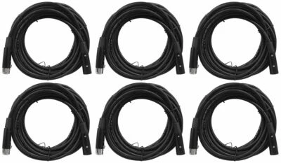 6 Rockville RDX5M25 25' 5-Pin Male-Female DMX Lighting Cables 100% Copper - Image 1 of 2