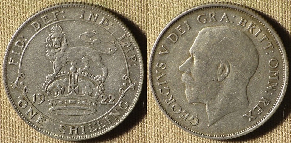 Great Britain : 1922 1 Sh  XF-AU  # 816a   IR6228 - Image 1 of 1