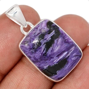 Natural Siberian Charoite 925 Sterling Silver Pendants Jewelry CP75198 - Picture 1 of 1
