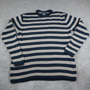 Patagonia Sweater Mens Extra Large Blue Beige Lambswool Crewneck Fisherman Knit - Picture 1 of 12