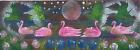 DOUBLE ACEO LONG BEACH VANCOUVER ISLAND CANADA PINK SWANS BLUEBERRIES PAINTING