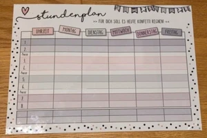 Stundenplan abwischbar selbstklebend wiederbeschreibbar - Bild 1 von 1