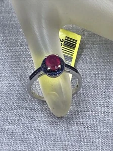 STS Chuck Clemency Lab-Created Ruby Spinel Sterling .925 Ring Size 8 NWT - Picture 1 of 12