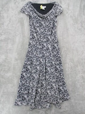 Vestido Evan Picone Para Mujer 6 Floral Cottage Modesto Maxi Drapeado Escote Bohemio Foto 1 de 4