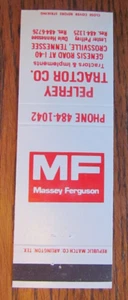 MASSEY FERGUSON TRACTOR AGRÍCOLA MATCHBOOK CUBIERTA: PELFREY CROSSVILLE, TN-D8 - Imagen 1 de 2