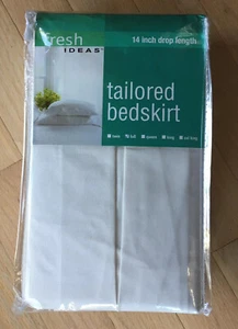 Tailored Bedskirt Fresh Ideas Cream Sz Full 14" Drop Poly/cotton Poplin NIP - Picture 1 of 4