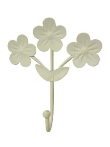 (24938) PERCHA COLGADOR PERCHERO FORJA INDIVIDUAL PARED MARGARITA CREMA - Bild 1 von 2