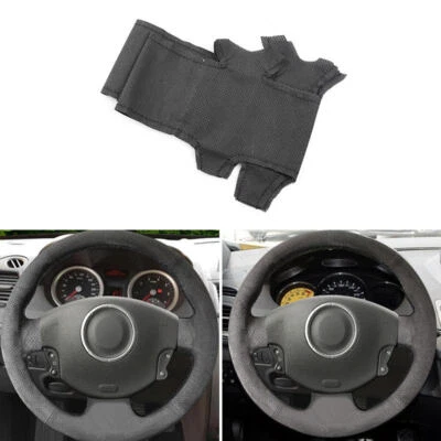 Cubierta de cuero gamuza volante negro para Renault Kangoo 2008 Scenic 2 03-09 Foto 1 de 4