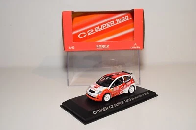 A80 1:43 NOREV 155253 CITROEN C2 SUPER 1600 RALLY MONTE CARLO 2005 MEEKE MIB 3 - Immagine 1 di 4