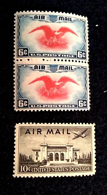 SCOTT # C23  & C34   -   SET OF THREE AIR MAIL  STAMPS   -   OG   -  MNH - Image 1 of 2
