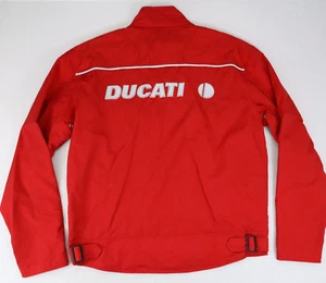 Ducati Racing Motorcycle Jacket Size L Red Nylon Reflective Logo Bike Retro VTG - Picture 1 of 11