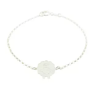 Bracciale sardo con pendente pecora con scritta Ajò in argento e smalto bianco - Foto 1 di 1
