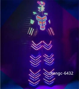 LED Robot Suit Costume LEDS Party Show Glow Night Lights Robots Cosplay Costume - Picture 1 of 1