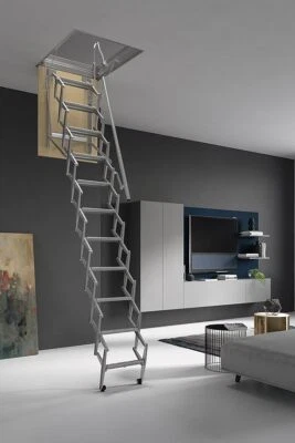 Scala Retrattile a Pantografo  Botola Soffitta Soppalco Retraibile Sottotetto - Immagine 1 di 4