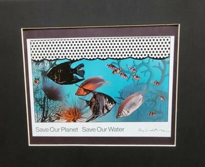 Roy Lichtenstein "Salve Nosso Planeta" pôster impressão fosca offset litografia 2019 - Imagem 1 de 2