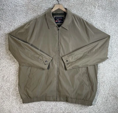 Roundtree & Yorke Travel Smart Jacket Men's 3XT Khaki Water Resistant Full Zip - Image 1 of 4