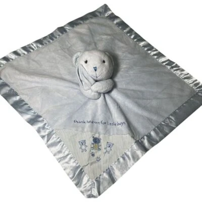 Carters Just One Year Blue Bear Lovey Blanket Thank Heaven For Little Boys - Image 1 of 4