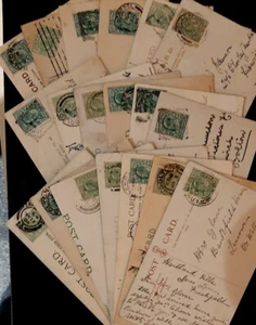 (GBR-P02) GB 1903-1906 KE VII Postcards stamped with stamp SG 215-217 - Picture 1 of 40
