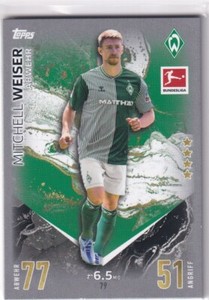 Topps 2023/2024 Match Attax Bundesliga 23/24 Card No. 79 Mitchell Weiser