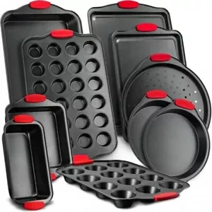 Nutrichef 10-Piece Carbon Steel Nonstick Bakeware Baking Tray Set NCSBS10S - Picture 1 of 7
