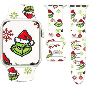 Bracelet Apple Watch blanc Grinch 38/40/41/42S (4915) - Photo 1 sur 6