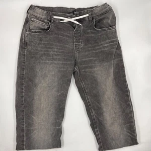Denim & Co H&M Youth Boys Jeans Size 16 Gray Denim Cotton Stretch Joggers String - Picture 1 of 10
