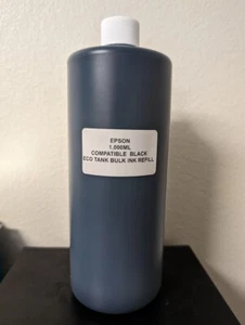 BLACK PREMIUM COMPATIBLE EPSON BULK INK REFILL FOR ECO TANK PRINTERS  (1,000ML) - Afbeelding 1 van 1