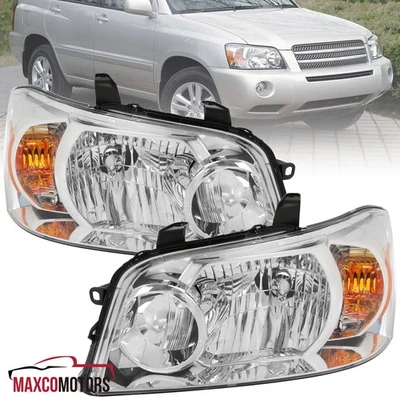 Clear Headlights Fits 2004-2007 Toyota Highlander Head Lamps Left+Right 04-07 — 第 1/4 张图片