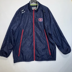 Montreal Canadiens Zip Windbreaker Jacket NHL Hockey Reebok Center Ice 2XL - Picture 1 of 8