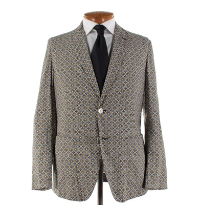 Abrigo deportivo Belvest nuevo sin etiquetas mezcla de algodón talla 50R (40R EE. UU.) en blanco geométrico Foto 1 de 4