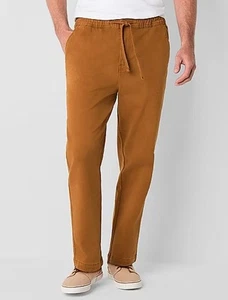 Mutual Weave Pull On Relaxed Taper XL Khaki Hose Goldbraun Rost Gummizug - Bild 1 von 2