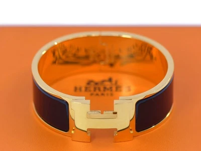Brazalete Brazalete Hermes H Clic Clac Esmalte Negro Foto 1 de 4