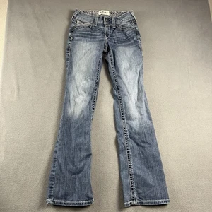 Pantalones de mezclilla Ariat para mujer talla 28L punto de látigo corte bota tiro medio elástico rodeo occidental - Imagen 1 de 13
