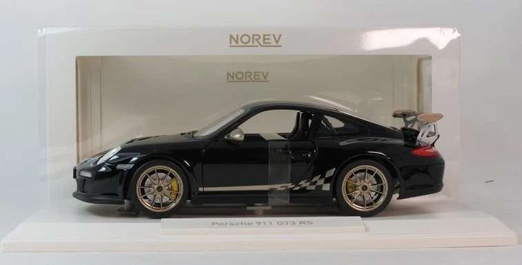 Norev Porsche 911 GT3 RS black & gold 2009 1/18 187563 - Immagine 1 di 4